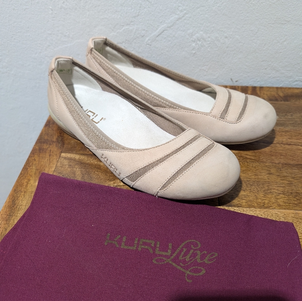 KURU Vienna Womens Size 8.5‎ Taupe Plantar Fasciitis Comfort Ballet Flats Shoes